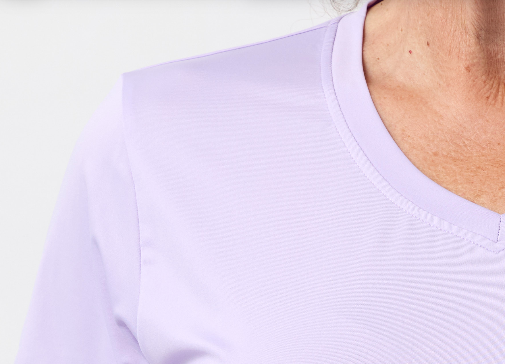 Close up view of the beautiful soft moisture wicking fabric